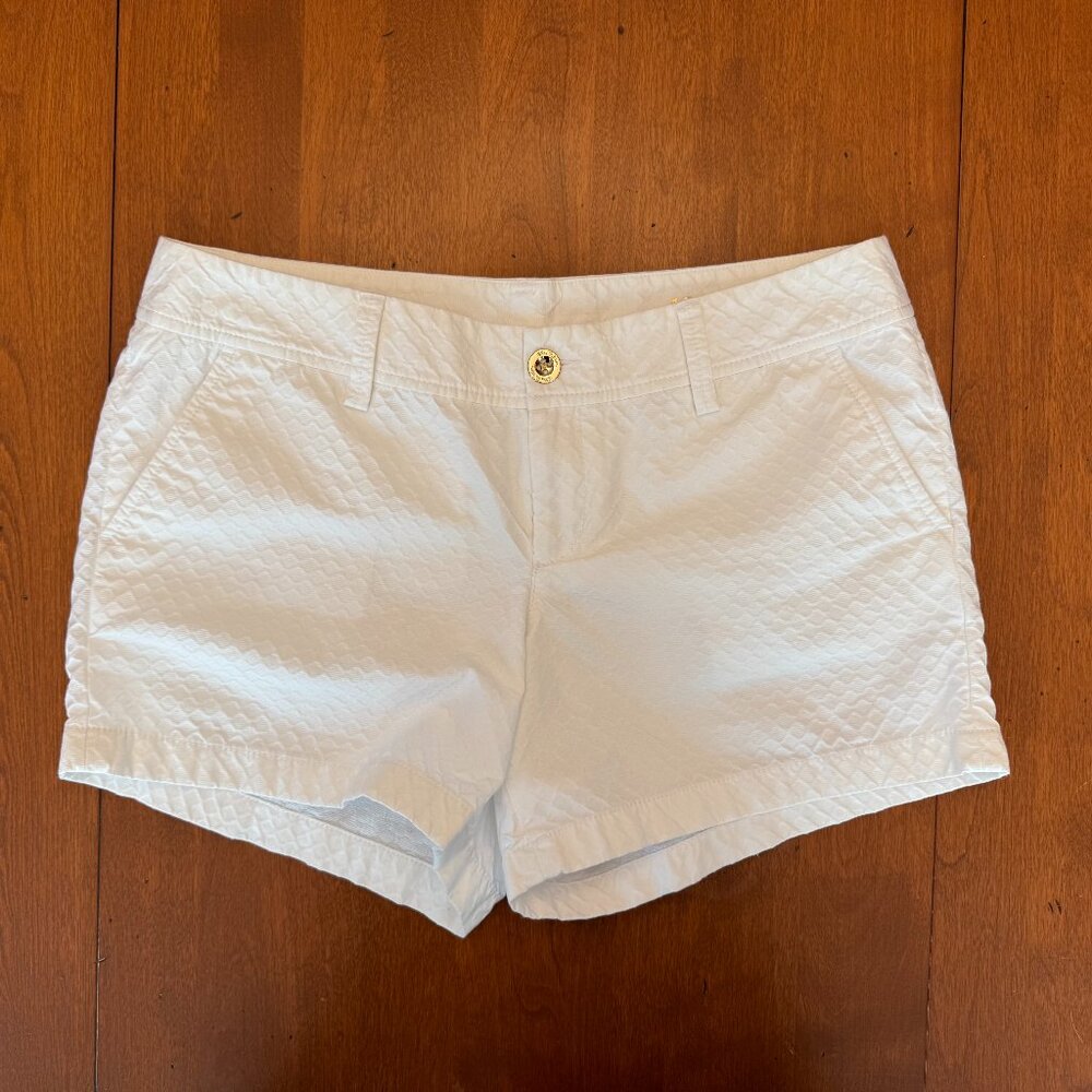 Lilly Pulitzer White Textured Callahan Shorts - Size 12